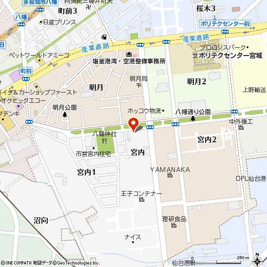 ブリヂストンタイヤサービス東日本(株)　多賀城店付近の地図